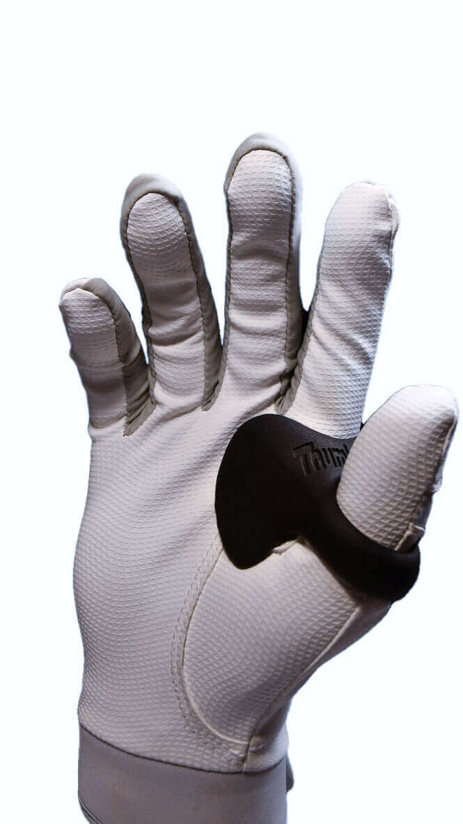 ThumbPRO Performance Baseball and Softball Thumb Guard On The Hand, Pitch Black