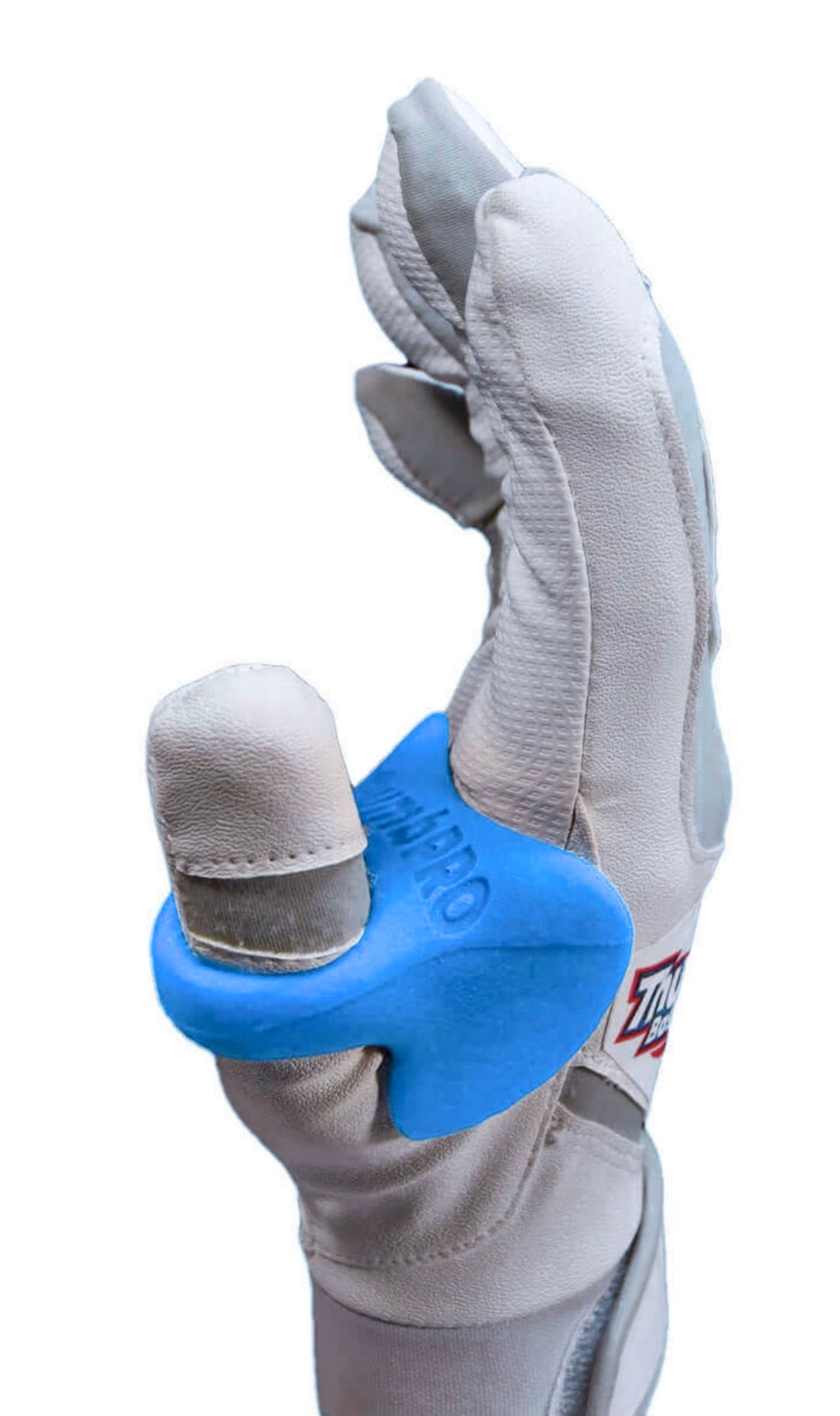 Blue Baseball Thumbguard on hand