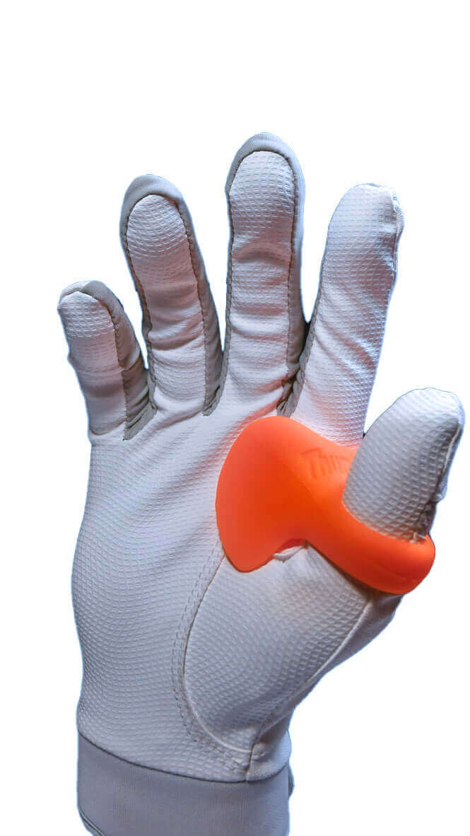 Best Batting Grip Aid | Baseball Thumb Guard | Atomic Orange